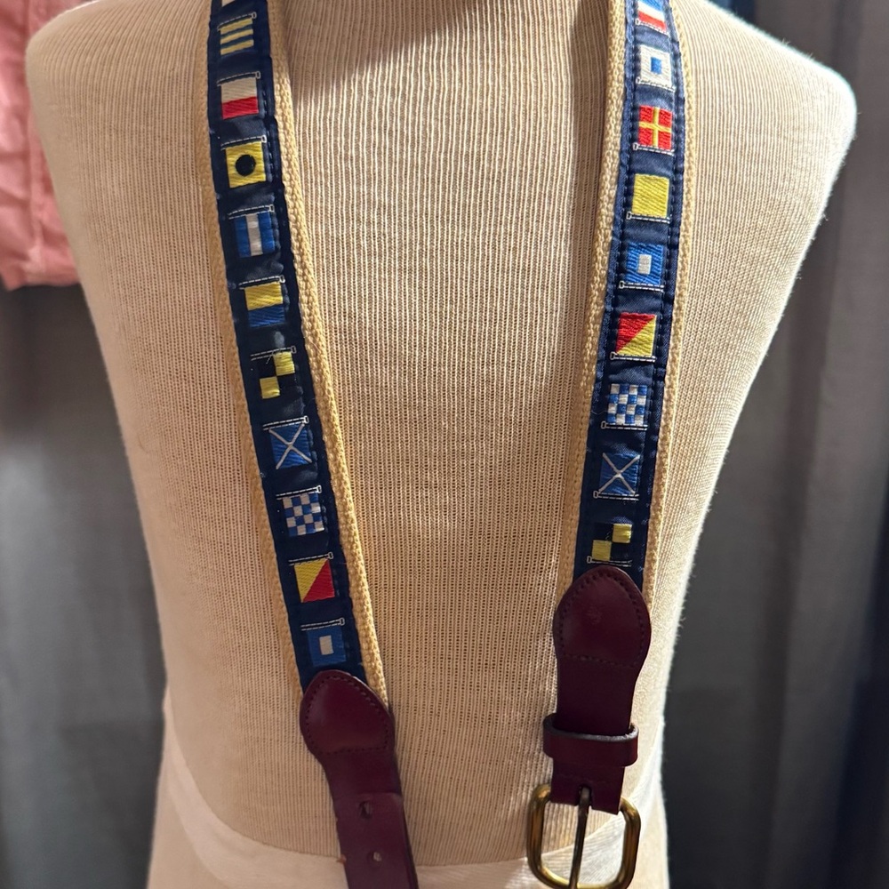 Leather man Ltd. Nautical Themed Size 34 Leather Belt 1.25 in Width